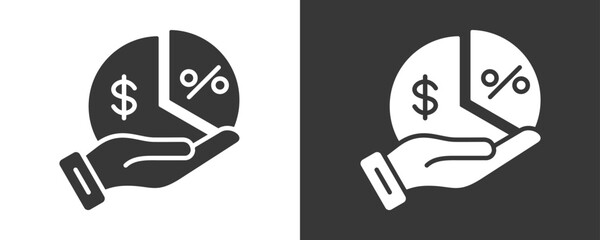 Profit Margin Icon Set Vector Collection Isolated In Black And White