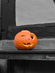Spooky Pumpkin Decoration with Selective Color Effect