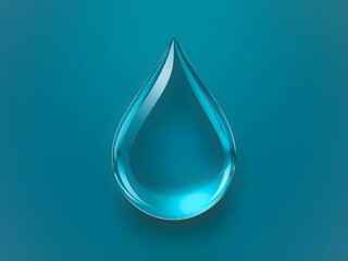 Fototapeta premium Discover the refreshing clarity of a vibrant, translucent water droplet against a cool teal backdrop for your next design project