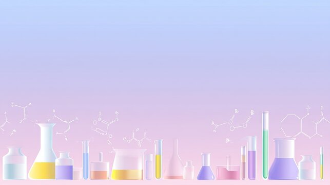 Colorful Laboratory Equipment with Gradient Background Ideal for Science and Education Themes in Chemistry and Experimentation Visuals