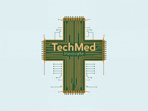 TechMed logo concept showcases innovative medical technology solutions with a modern design for health and wellness brands