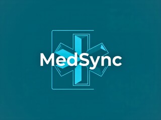 Modern MedSync logo design for healthcare technology or medical app solutions showcases innovation and trust with its clean aesthetic