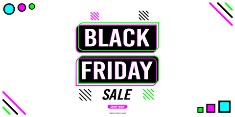 Black Friday sale background with neon glow. Modern design. Background for posters, banners, cards. Vector illustration.