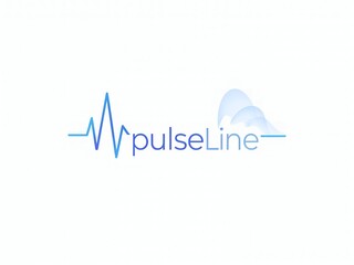 Modern pulse line design for innovative tech brand or healthcare app logo creation with gradient blue color scheme and clean aesthetic appeal