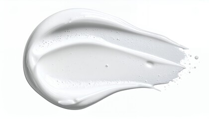 White Cream Swatch Isolated on White Background.