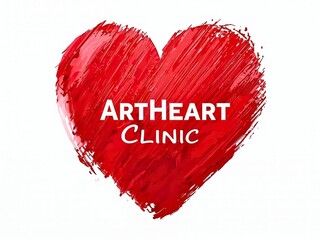 Passionate red heart design promoting modern medical clinic for health and wellness solutions focusing on cardiology services