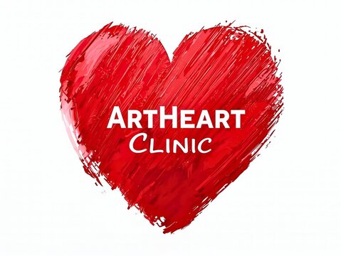Passionate red heart design promoting modern medical clinic for health and wellness solutions focusing on cardiology services