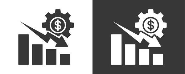 Depreciation Icon Set Vector Collection Isolated In Black And White