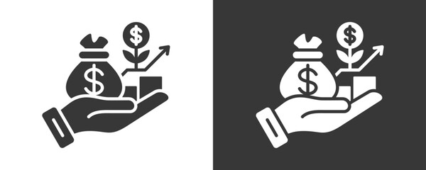 Revenue Icon Set Vector Collection Isolated In Black And White