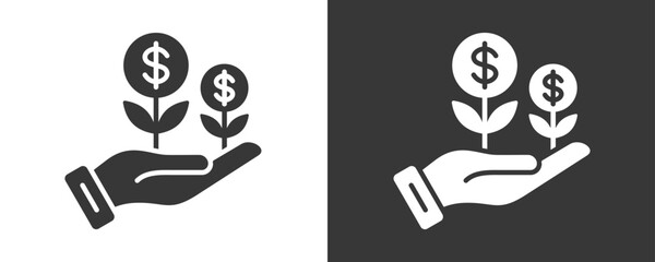 Investment Icon Set Vector Collection Isolated In Black And White