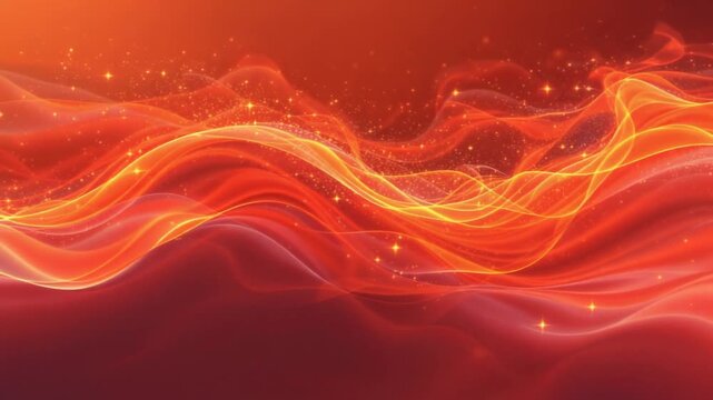 燃え上がる焔の波が揺れる抽象炎ループ背景