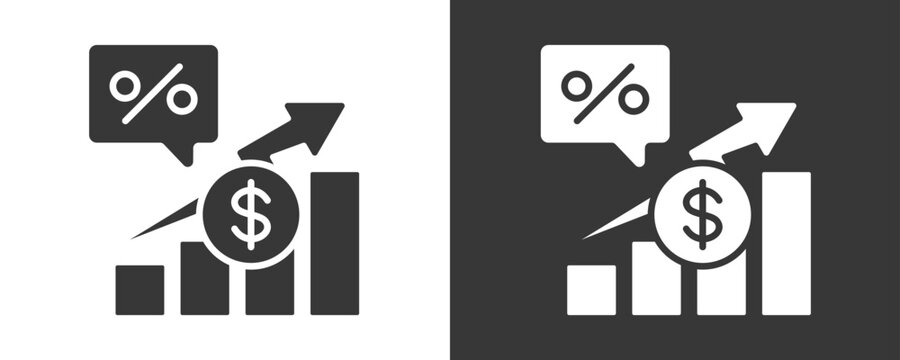 Growth Rate Icon Set Vector Collection Isolated In Black And White