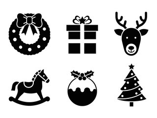 set of christmas elements