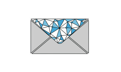 Modern communication design featuring a geometric pattern inside an envelope, great for announcements, invitations, and email marketing campaigns