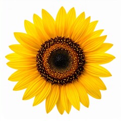 Fototapeta premium Vibrant Sunflower Blossom Isolated on White Background.