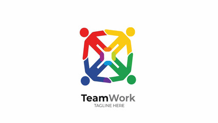 Colorful teamwork symbol representing unity collaboration and partnership