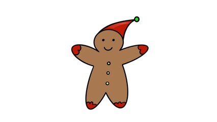 gingerbread man isolated white 