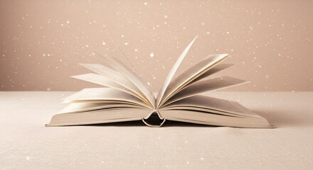 Open book illuminated by gentle light evokes a sense of warmth and invites reading today.