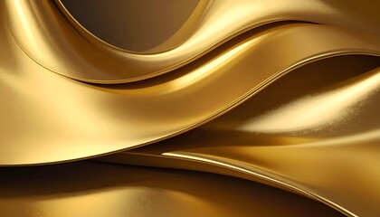 Flowing, lustrous, golden fabric gracefully draped with smooth, shimmering surfaces