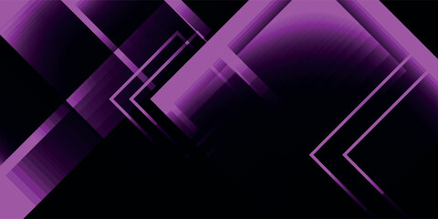 Abstract background with dynamic purple geometric shapes, chevrons, and lines on a black backdrop.
