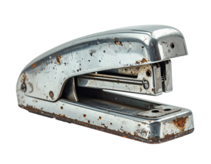 Metal Stapler Isolated on Transparent Background