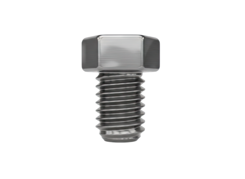 Detailed Metallic Bolt With Hexagonal Head and Threaded Shaft on a Transparent Background - Powered by Adobe