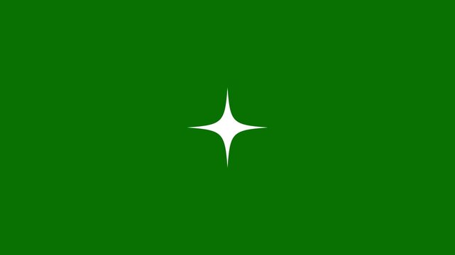 High-quality star twinkle  animation with sparkling,white cartoon,flat,vector, doodles style stars blinking,Glowing stars sparkle on transparent with green screen background.4k