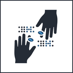 Hands Reading Braille - Accessibility and Inclusion for the Visually Impaired.