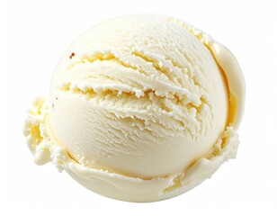 Smooth vanilla ice cream scoop, light yellow shade