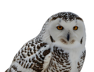 snowy owl on white