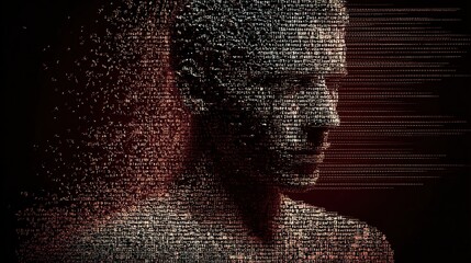 Abstract digital illustration depicting a person's inner struggle with mental health and emotional distress