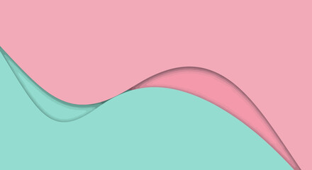 Abstract Wavy Background with Pastel Pink and Mint Green Colors.