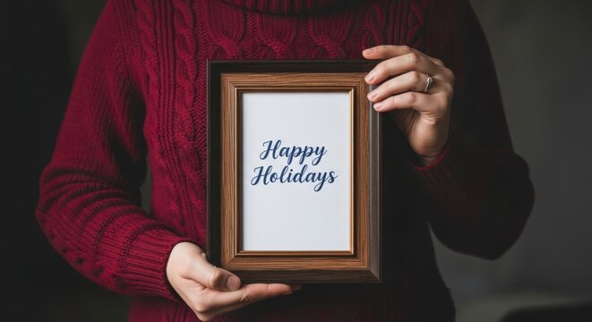 Christmas tree with star and colorful lights, surrounded by reindeer in a snowy mountain landscape
