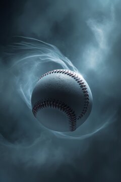 Baseball in Motion, Sporting Ball with Wisps