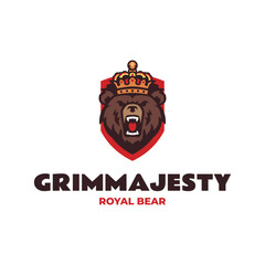 Mascot King Bear Logo Design