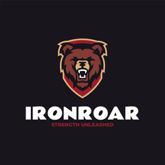 Mascot Bear Head Logo Design