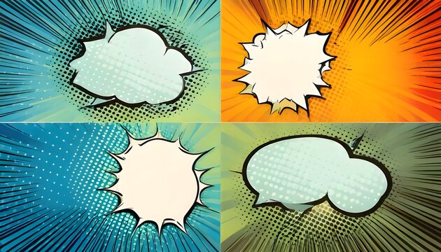 Dynamic Comic Book Style Speech Bubbles - Explosive Pop Art Layouts