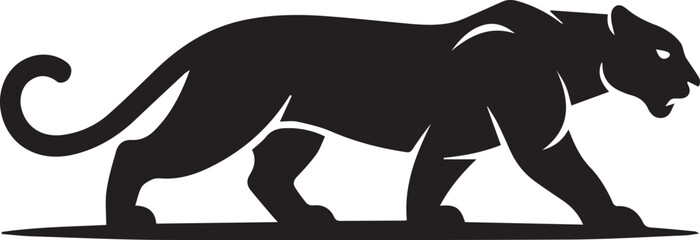 Obraz premium panther animal silhouette badge wildlife predator strength vector