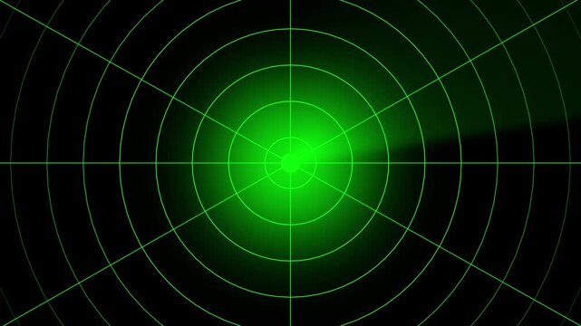 Radar .Digital realistic radar with targets on monitor in searching. Air search. Military search system.4K Video