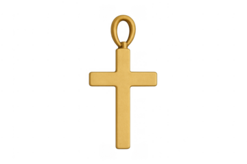 Golden cross pendant representing christian faith