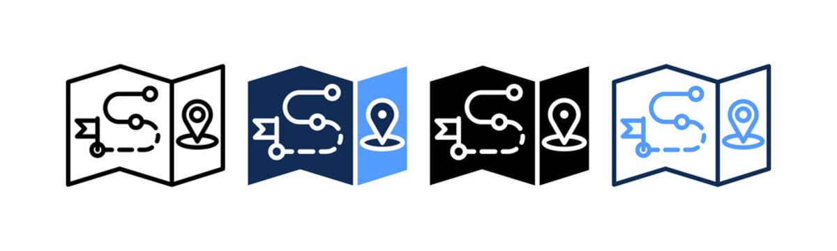 Road Map multiple icon