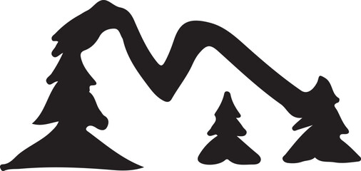 Fototapeta premium Moose Wildlife Silhouette Pattern with Forest Animals and Nature Elements