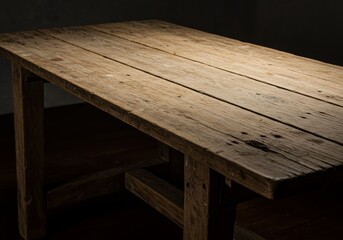 Wooden table texture in studio setting