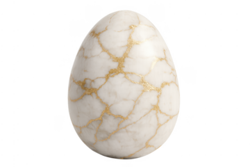 Easter egg design with marble kintsugi gold cracks