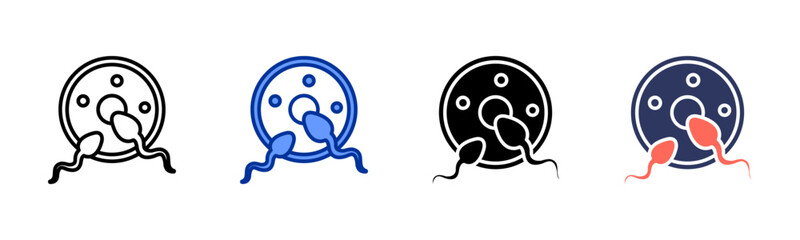 Fertilization icon set multiple style collection