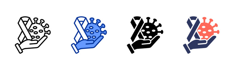 Aids icon set multiple style collection