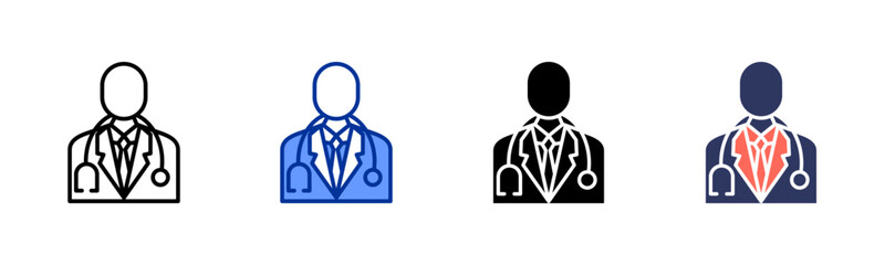 Obraz premium Doctor icon set multiple style collection
