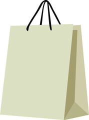 Minimal shopping bag illustration with handle for retail packaging design.