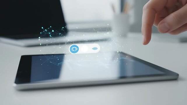Data foundation and quality AI drive business transformation with secure digital technology and tablet interaction enhancing innovation and efficiency