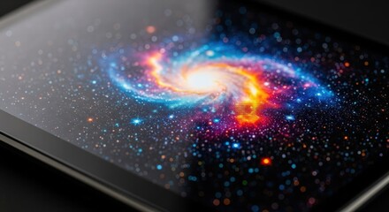 Close-up of a tablet displaying a